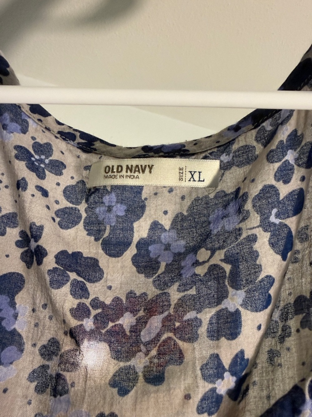 Old Navy Blue Floral V-Neck light weight tank - Picture 2 of 2